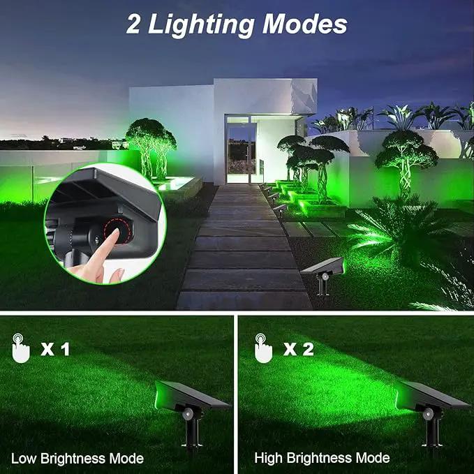T-SUNUS Green Solar Lights Outdoor Waterproof IP65 Landscape Spotlights 2 Modes Dusk to Dawn for Christmas Halloween Tree Statue Graveyard Garden Flag 4 Pack by GreenHaven Gardens