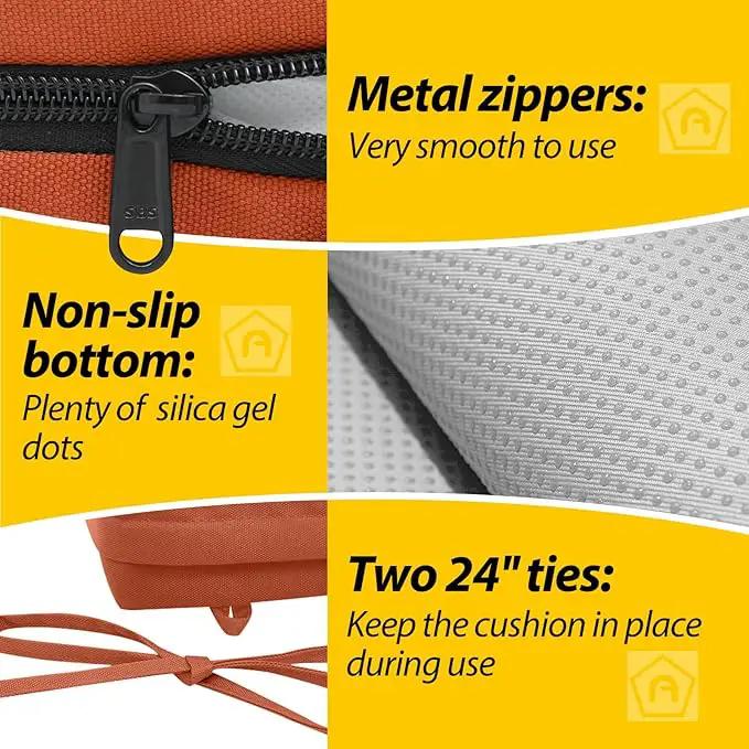 AAAAAcessories Outdoor Seat Cushions for Chairs, Waterproof, Fade-Resistant Patio Furniture Replacement Cushions, 19" x 19" x 3", Set of 2, Rust by GreenHaven Gardens