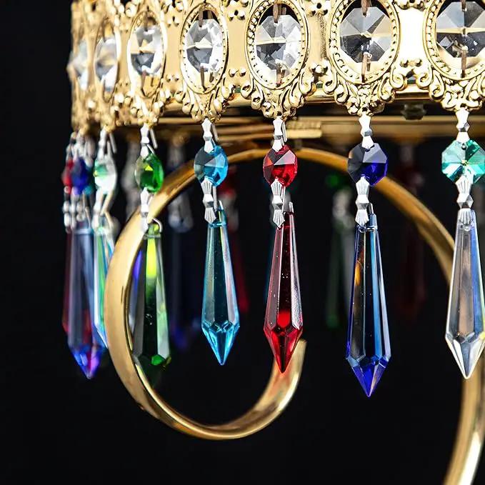 HDCRYSTALGIFTS 30pcs 55mm Multi-Color Crystal Icicle Pendant Chandelier Prisms Drops Lamp Candle Holders Curtain DIY Parts by GreenHaven Gardens
