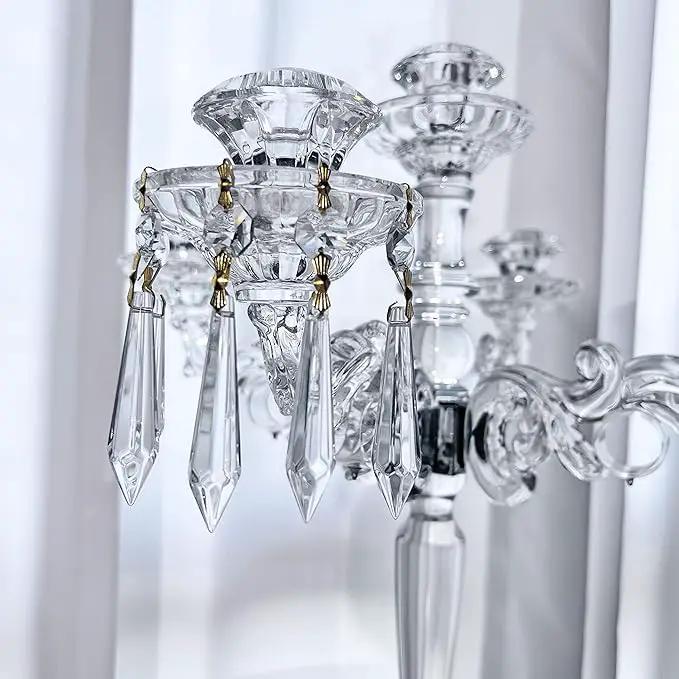 H&D 15pcs Large Clear Crystal Chandelier 60mm Icicle U-Drop Prisms Lamp Parts Brass Connectors by GreenHaven Gardens