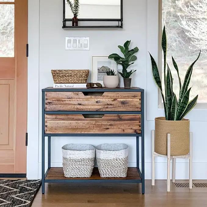 Woven Jute Plant Basket, Wicker Basket Planter for 11 inch Pot, Round Indoor Tree Pot Cover, Small Boho Storage Bin Organizer, Rustic Basket for Plants and Home Decor, 12.5” x 12.5” by GreenHaven Gardens