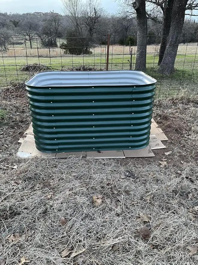 Vego garden 32" Extra Tall Raised Garden Bed Kits, 6 in 1 Modular Raised Planter Box for Vegetables Flowers Fruits Oval Metal Raised Garden-British Green by GreenHaven Gardens