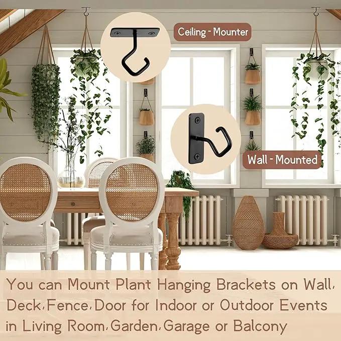 AJART Ceiling Hooks for Hanging Plants: Iron Plant Hanger for Wall Mount - 2 Pack/2.5 Inch Ceiling Hook for Indoor Use by GreenHaven Gardens