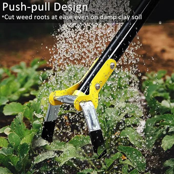 DonSail Hoe Garden Tool - Scuffle Garden Hula Hoes for Weeding Gardening Long Handle Heavy Duty - Adjustable Weeding Loop Stirrup Hoe 30-43 Inch Black by GreenHaven Gardens