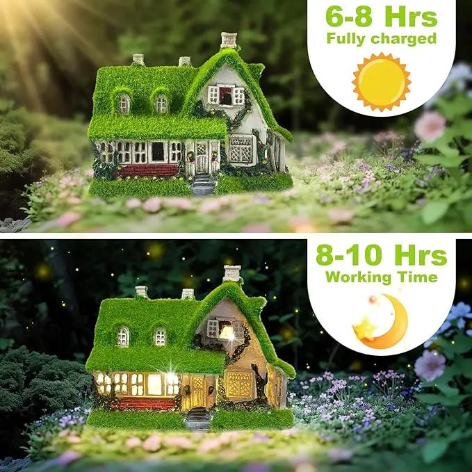 Solar Garden Outdoor Statue Light - Fairy House Lawn Decoration for Patio, Balcony, and Yard - Unique Gift for Any Occasion by GreenHaven Gardens