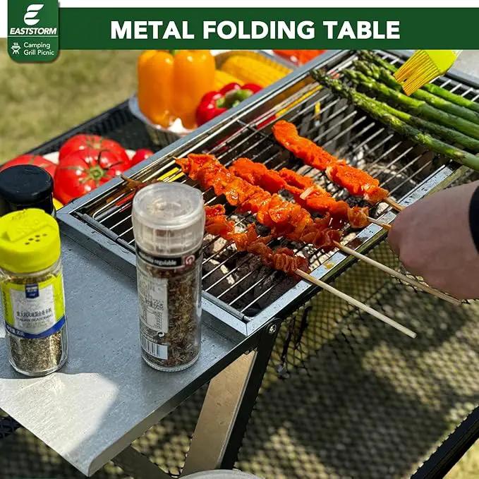 Small Folding Table, Easy for Storage, Compact and Portable Picnic Table for Grill, Outdoor Camping, Garden, Patio, Dining, BBQ, Party, Market, 2Ft (Small, Black), 23.6" L x 15.8" W by GreenHaven Gardens