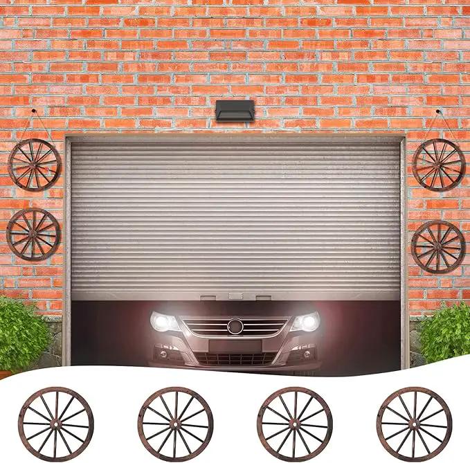 Qunclay 4 Pcs Wooden Wagon Wheel Wall Decor Old Western Wood Boho Wall Art Farmhouse Boho Wagon Wheels Rustic Yard Decor Wood Hanging Decorations for Garden Home Bar Garage (10 Inch) by GreenHaven Gardens