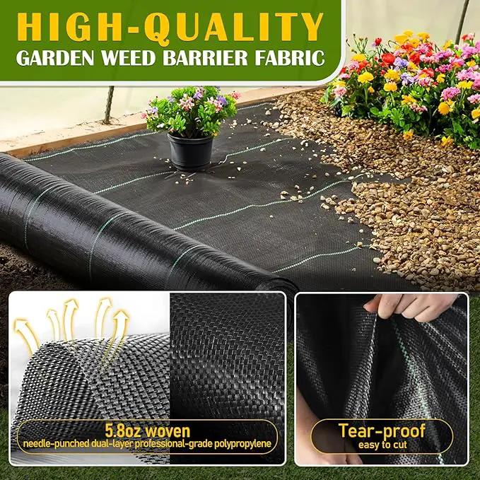 KAKO 4 x 300Ft Weed Barrier Fabric Heavy Duty, Weed Barrier Landscape Fabric, Garden Fabric Weed Barrier, Garden Weed Barrier Fabric Weed Cloth for Garden Fabric, Landscaping Fabric, Driveway Fabric by GreenHaven Gardens