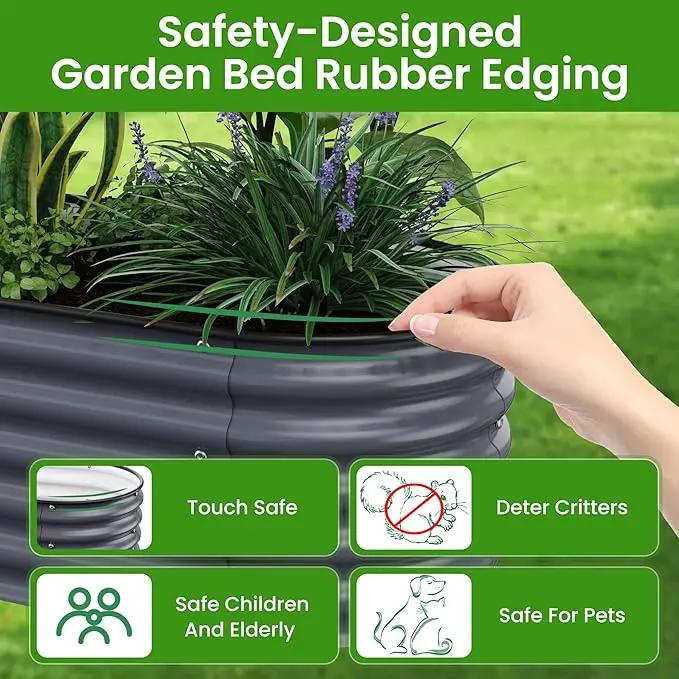 Raised Garden Bed 5x2x1.4 Ft Planter Box for Outdoor - Zinc-Aluminum-Magnesium Stainless Steel Durable Metal Garden Beds Kit for Vegetables, Flowers, Herbs and Succulents (Deep Grey) by GreenHaven Gardens