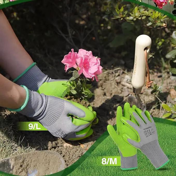 WORKPRO 6 Pairs Garden Gloves, Work Glove with Eco Latex Palm Coated, Gardening Glove, Working Gloves for Weeding, Digging, Raking, and Pruning (Large) by GreenHaven Gardens