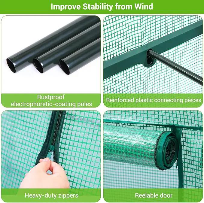 Ohuhu Mini Greenhouse for Indoor Outdoor, Small Plastic Plant Green House 4-Tier Rack Stand Portable Greenhouses with Durable PE Cover for Seedling, 2.5x1.6x5.2 FT, Ideal Gardening Gifts for Women Men by GreenHaven Gardens
