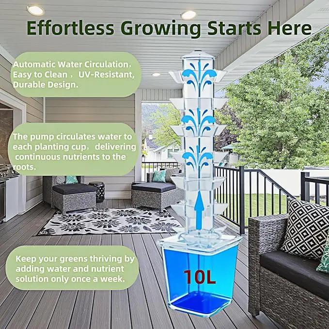 Hydroponic Growing System Kit – Indoor Vertical Hydroponic Garden Tower, 35 Planting Pods，Indoor Herb Garden,Lettuce Vegetables Hydroponic Growing Kit by GreenHaven Gardens