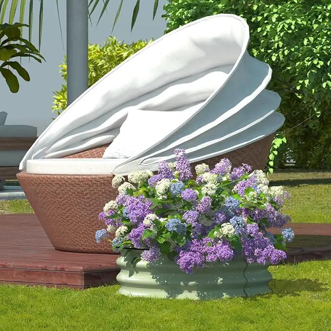 BPS Metal Raised Garden Bed, 2-Pack 2.5FT Diameter Galvanized Planter Raised Garden Boxes for Flower Planters, Vegetables Herb by GreenHaven Gardens