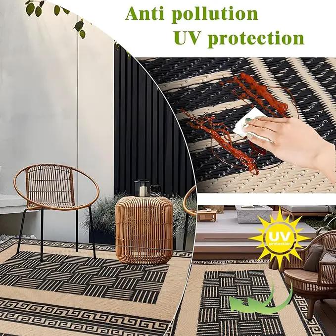Outdoor Rug 6x9 ft Waterproof, Reversible Outdoor Plastic Straw Rug for Patios Clearance, Outdoor Area Rug Carpet RV Mat for Camping Backyard Deck Porch by GreenHaven Gardens