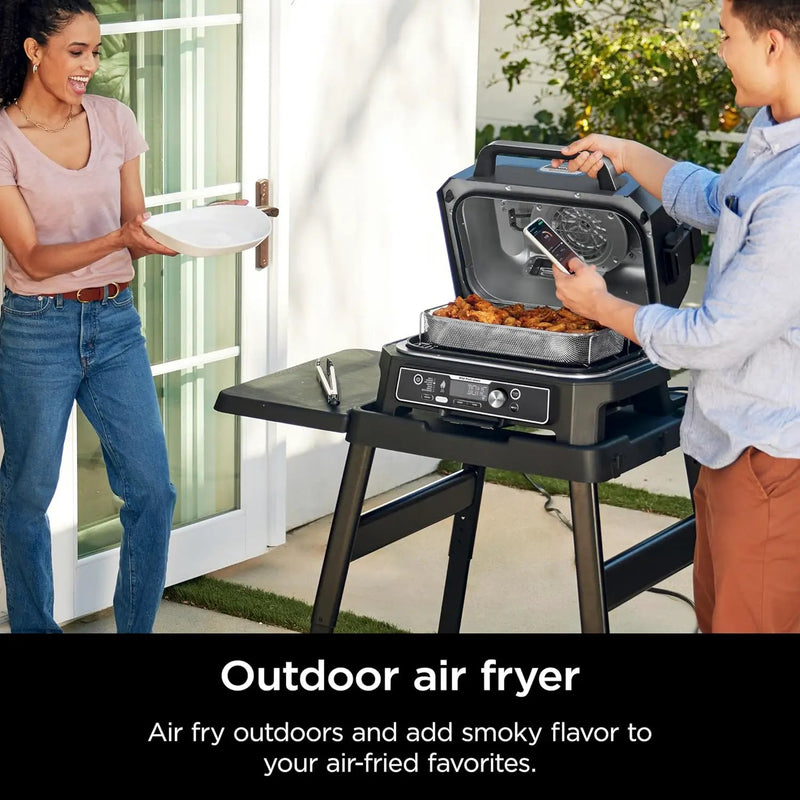 Ninja OG951 Woodfire Pro Connect Premium XL Outdoor Grill & Smoker, Bluetooth, App Enabled, 7-in-1 Master Grill, BBQ Smoker, Outdoor Air Fryer, Woodfire Technology, 2 Built-In Thermometers, Black by GreenHaven Gardens