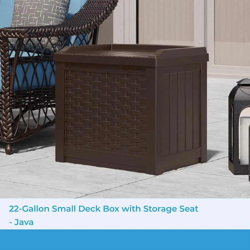 Suncast 22 Gallon Small Resin Storage Seat, Java, SSW600J by GreenHaven Gardens