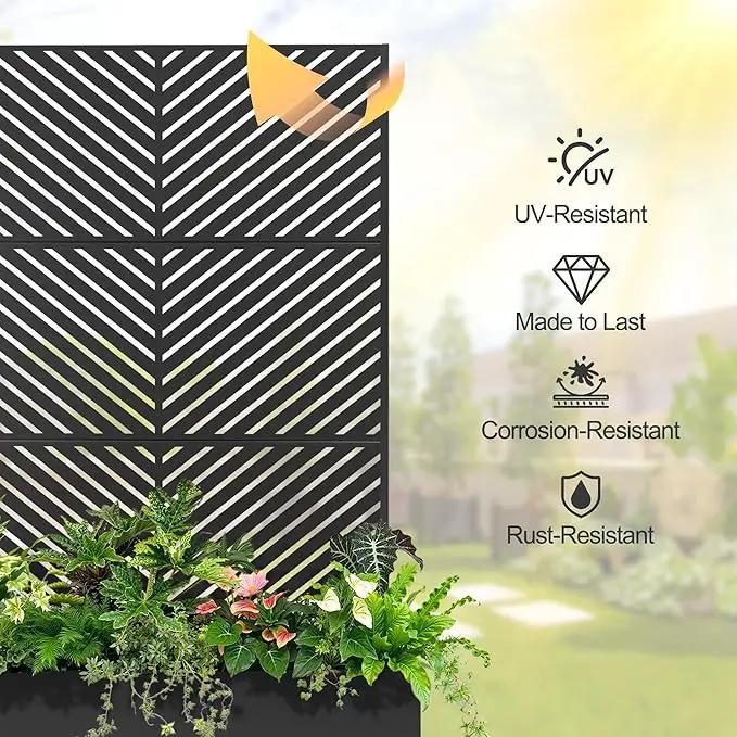 Raised Garden Bed with Trellis and Wheels,73"x47"x16" Metal Raised Garden Bed,Black Parallel Metal Planter with Climbing Trellis for Vines & Vegetables by GreenHaven Gardens