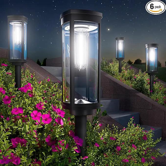 Bright Solar Lights Outdoor 6 Pack, Solar Pathway Lights Waterproof IP65, Auto On/Off Pathway Landscape Lighting, Long Lasting Outdoor Light for Walkway Path Garden Lawn Patio Decor Lighting by GreenHaven Gardens