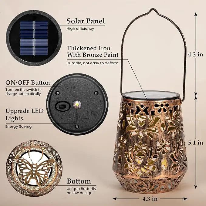 Solar Lanterns Outdoor Decor Waterproof,Flower Hanging Gifts for Women, Mom, Solar Garden Lights Metal Decoration for Outside,Yard, Patio,Garden,Porch,Pool by GreenHaven Gardens
