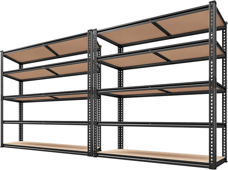 REIBII 2500LBS Garage Shelving Heavy Duty 72''H Storage Shelves 40" W Heavy Duty 5 Tier Metal Shelves Adjustable Pantry Shelf for Closet Pantry Basement Kitchen Warehouse 72" H x 40" W x 20" D, 2 Pack by GreenHaven Gardens