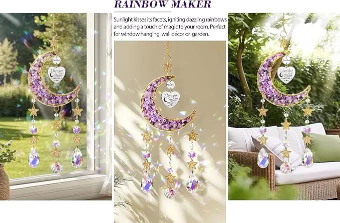 Best Grandma Gifts, for Grandma Nana from Granddaughter Grandchildren Grandkids, Unique Grandma Birthday Gifts for Nana Gigi Grandmother New Grandma Gifts Moon Crystal Suncatcher by GreenHaven Gardens