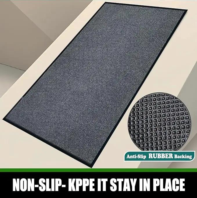 Heavy Duty Doormat, 3'x10' Indoor Outdoor Entry Rug, Commercial Entrance Mat with Rubber Border, Durable Welcome Mat, Rubber Backing Non Slip Doormat for Entryway, Large Garage Floor Mat by GreenHaven Gardens