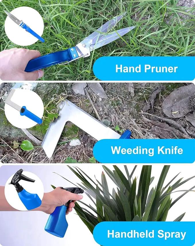 Garden Tools Set, 10 Pieces Stainless Steel,Gardening Tools kit with Handbag, Garden Hand Tools for Digging Planting Pruning, Garden Gifts for Women,Men (Tools + Bags) by GreenHaven Gardens