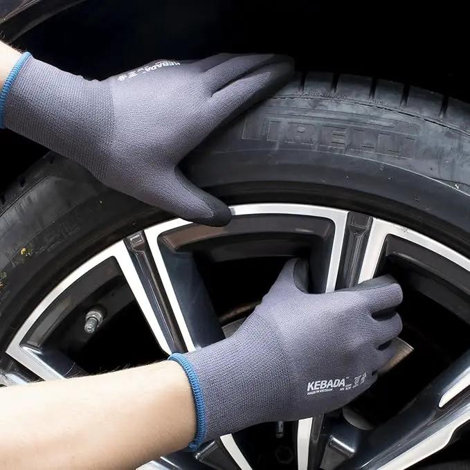 Kebada W5 Work Gloves Bulk Pack (60 Paris), Foam Nitrile Coated Working Gloves with Grip, Ultra Stretchable Spandex Knit Gloves for Gardening and Light Duty Mechanic Work, Small (Made in Vietnam) by GreenHaven Gardens