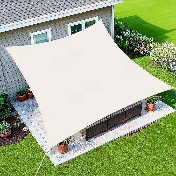 Amagenix Sun Shade Sail 8X15 Curved Edge Outdoor Shade Canopy Cream Breathable 95% UV Block Shade Cloth for Patio Garden Backyard (We Make Custom Size) by GreenHaven Gardens