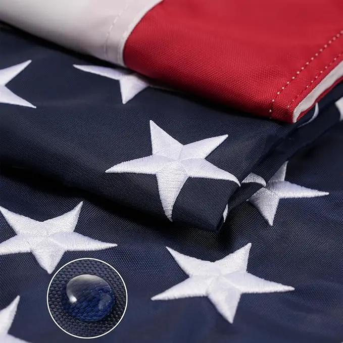 AZCOVER American Flag 2x3 FT US Flag for Outside Heavy Duty Nylon American Flags 24x36 Inch for Outdoor with Embroidered Stars Sewn Stipes and Brass Grommets by GreenHaven Gardens