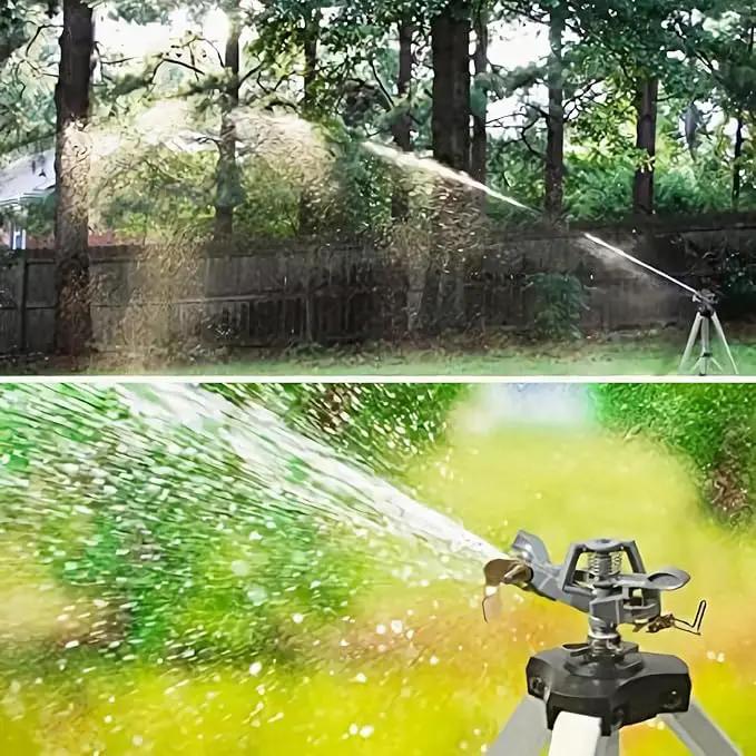 YAMATIC Impact Sprinkler on Adjustable Tripod Base, 360 Degree Large Area, Heavy Duty Adjustable Pulsator Sprinkler for Lawn, Yard and Grass Irrigation, Spray up to 20-90ft(36inch) by GreenHaven Gardens