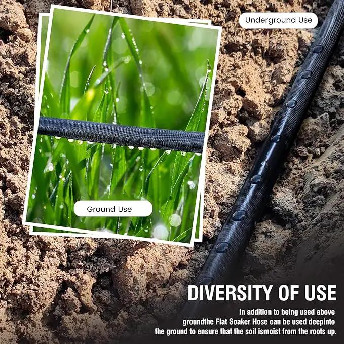 Soaker Hose 50ft for Garden Beds, Drip Irrigation Hose Saves 80% Water, Leak Proof Sprinkler Hose For Garden, Lawn, Flower Bed, Vegetable Field (50FT) by GreenHaven Gardens