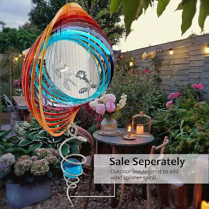 3D Animations Hummingbird Wind Spinner for Yard and Garden,12In Metal Wind Spinners Hummingbird Gift for Women Mom Grandma Wife,Outdoor Garden Decor Hanging Kinetic Yard Art Wind Sculpture by GreenHaven Gardens