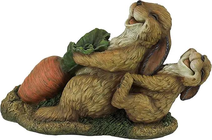 Design Toscano The Carrot Crew Rabbit Statue, Multicolored by GreenHaven Gardens