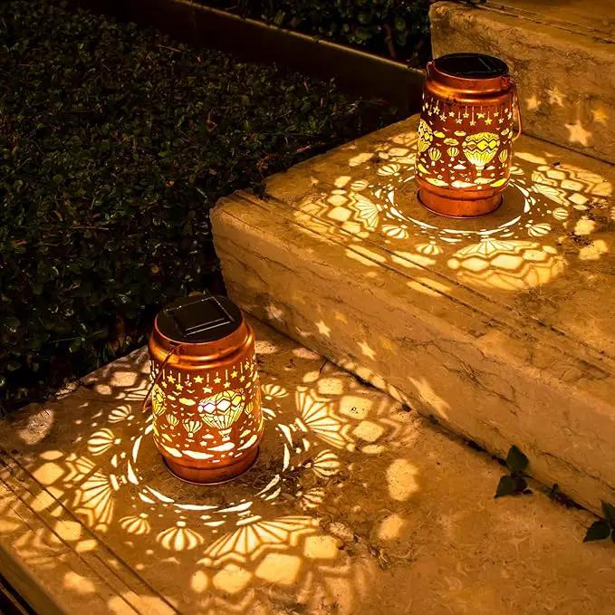 Solar Lanterns Outdoor Garden Decor, Gifts for Women, Mom, Grandma, Birthday, Thanksgiving, Decorative Waterproof Hanging Metal LED Light for Yard, Patio, Lawn, Landscape, Backyard (Hot Air Balloon) by GreenHaven Gardens