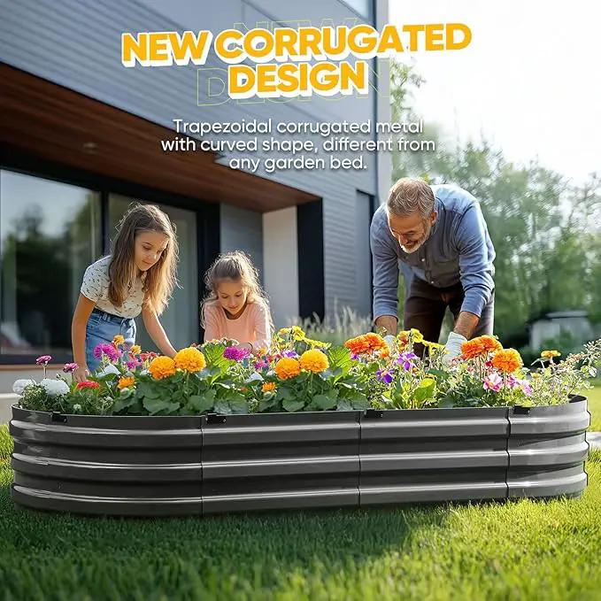 KING BIRD Raised Garden Bed Kit 2025 Upgraded Quick-Setup Galvanized Planter Garden Box Outdoor for Gardening, Vegetables, Flowers, 74x36x12 in, Dark Grey by GreenHaven Gardens
