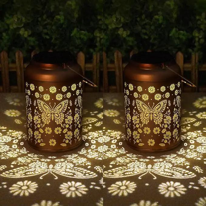 2 Pack Butterfly Solar Lanterns Outdoor Waterproof - Hanging Butterflies Solar Lights Garden Decor, Birthday Gifts for Women, Mom, Mothers Day Gifts, Outdoor Decor for Patio, Yard by GreenHaven Gardens