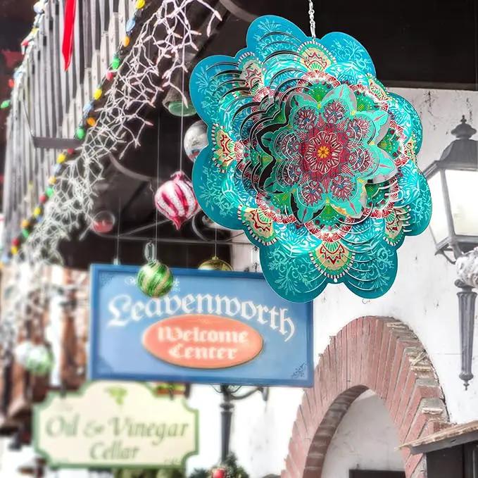 Wind Spinner Mandala Lucky Firework,12inch Hanging Wind Spinner Lucky Gifts for Women/Mother/Grandma/Father/Mom/Wife,Outdoor&Indoor Garden Decorations Yard Art Christmas Ornament by GreenHaven Gardens