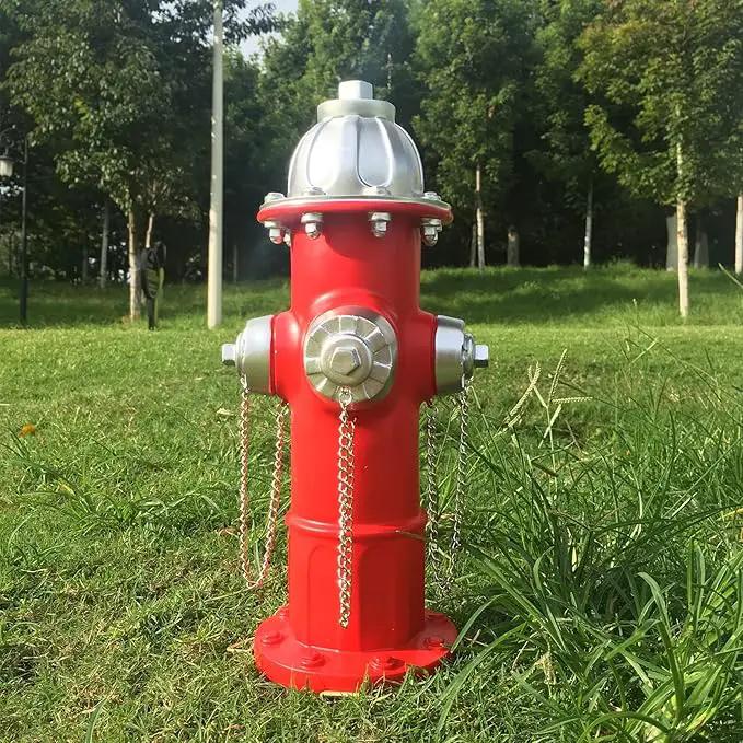 Fake Fire Hydrant for Dogs to Peed on, Dog Fire Hydrant Pee Post, 14.5" Backyard Decor Outdoor Statues Firefighter Gifts for Men (14.5") by GreenHaven Gardens