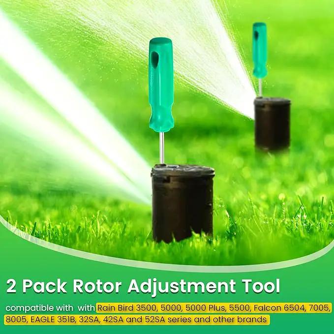 2 Pack Rotor Adjustment Tool Compatible with Rain Bird 5000 Sprinkler Heads, Rotor Pull up Tool and Adjustment Screwdriver, Sprinkler Removal Tool for Lawn Irrigation Sprinkler System by GreenHaven Gardens
