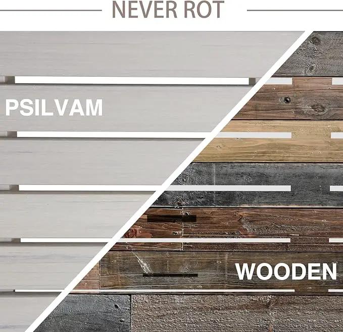 Psilvam 2-Person Outdoor Poly Lumber Patio Backless Bench, Fade-Resistant & Odor-Free Poly Lumber Patio Furniture, Weatherproof, Suitable for Garden, Porch and Park, 700 Lbs Support (2pcs, Grey) by GreenHaven Gardens