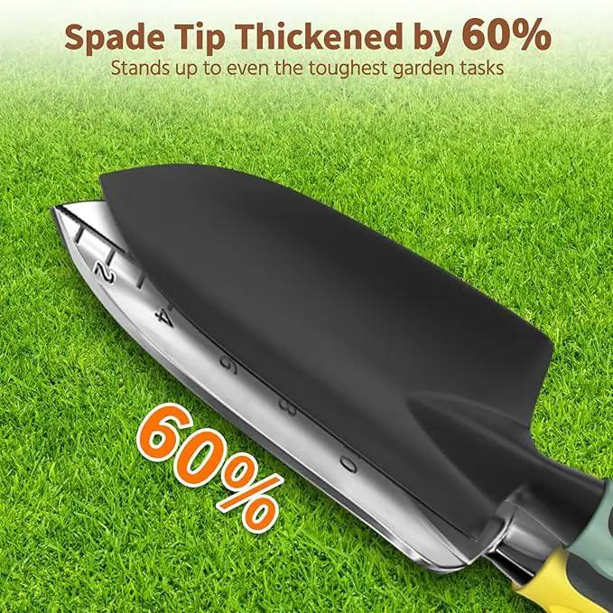 LASZOLA 3 Piece Garden Tool Set Include Hand Trowel Rake and Transplant Shovel for Women, Indoor Heavy Duty Small Spade Kit with Ergonomic Handle to Weed and Loosen, for Mom and Plant Beginner, Yellow by GreenHaven Gardens