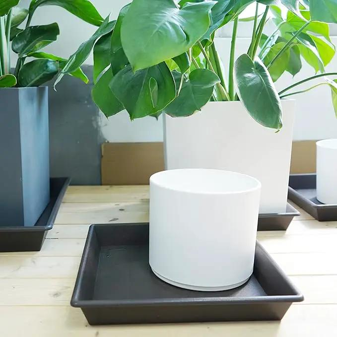 Square Plant Saucer 18 Inch 2 Pack, Large Plant Trays for Pots Heavy Duty Plastic Plant Saucers for Indoors Outdoors, Flower Pot Plant Drip Trays No Holes Plant Lover Gardening Gifts by GreenHaven Gardens
