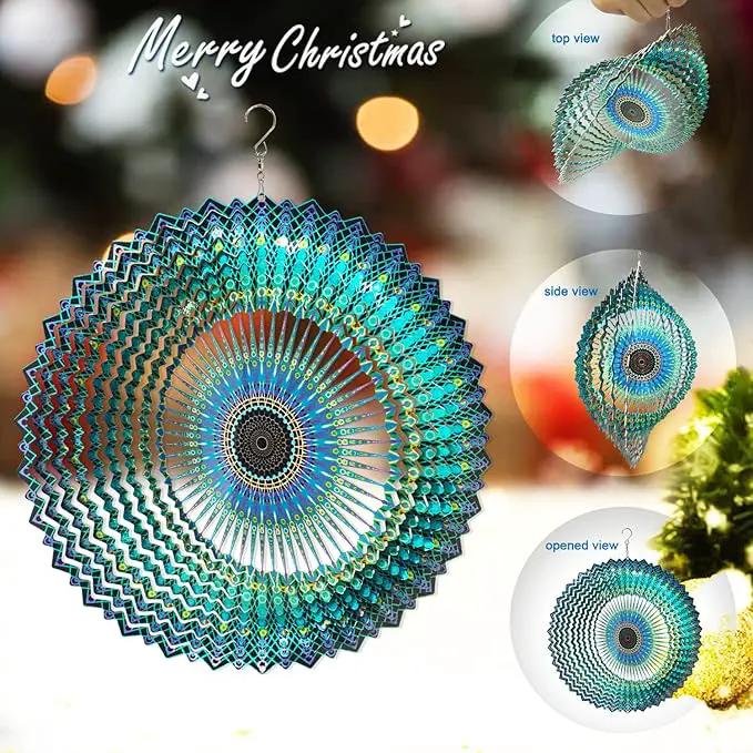 FONMY Wind Spinner Mandala Starry Sky 12 inch 3D Stainless Steel Laser Cut Metal Art Geometric Pattern - Hanging Wind Spinner, Kinetic Yard Art Decorations - Indoor/Outdoor Décor by GreenHaven Gardens