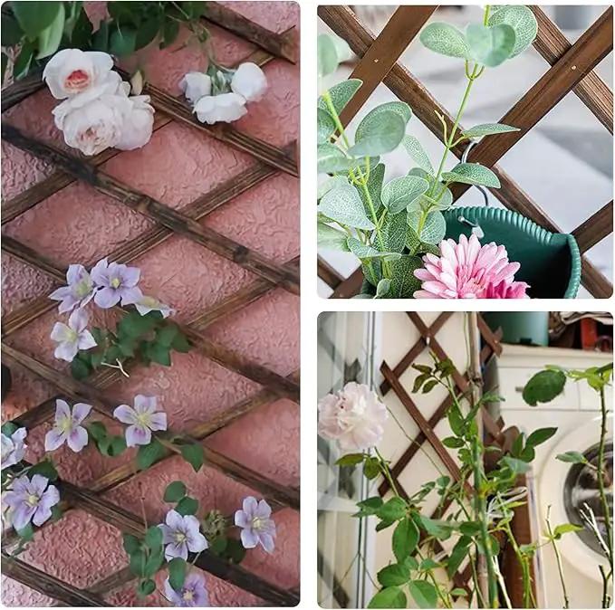 Pack of 2 Extra Thick Wooden Wall Trellis- Expandable Wall Planter Lattice Panels for Climbing Plants, Hanging Vertical Plant Support Fence Frame Outdoor Indoor for Balcony Patio Garden Room by GreenHaven Gardens