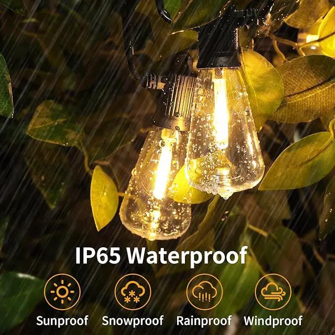 ZOTOYI Outdoor String Lights 200 FT, Waterproof IP65 Patio String Lights for Outside with 104 Shatterproof ST38 Bulbs(4 Spare), LED Hanging Lights for Bistro, Backyard, Garden 2700K(2-Pack 100FT) by GreenHaven Gardens