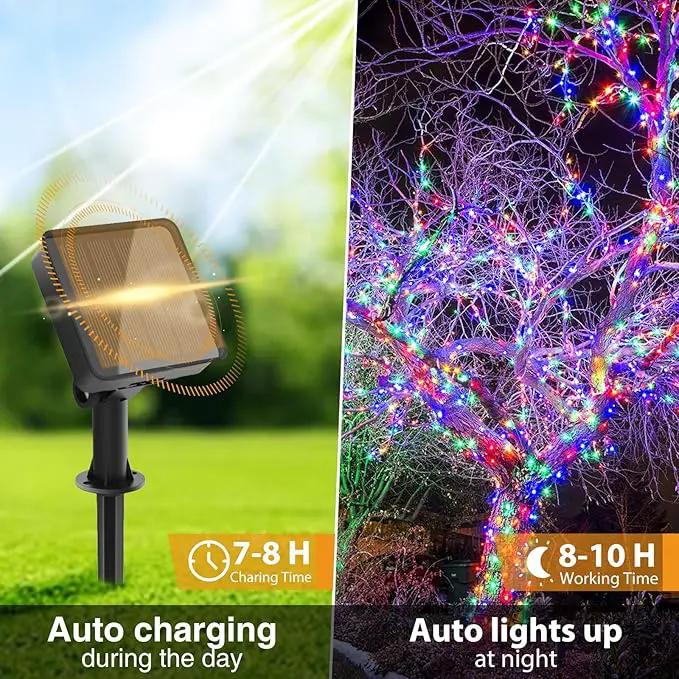 kolpop Solar Fairy Lights Outdoor Waterproof, 3 Pack 32FT 80LED Solar Powered String Light, 8 Modes Copper Wire Solar Twinkle Lighting for Tree Garden Yard Outside Christmas(Multicolor) by GreenHaven Gardens