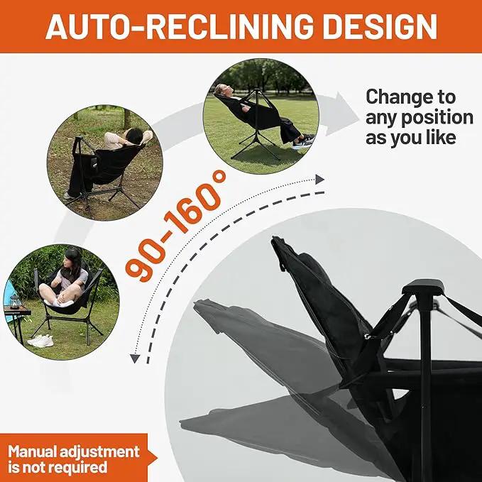 Himalaya Hammock Camping Chair, Swinging Portable Folding Camp Chairs for Adults Heavy Duty Foldable Oversized Rocker with Aluminum Alloy Frame for Outdoor Lawn，Backyard，Beach and Patio Sport by GreenHaven Gardens