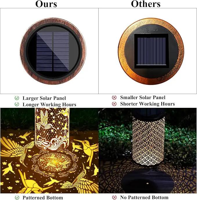 Toodour Solar Lantern Outdoor, Hummingbird Gifts for Women Mom Grandma Hanging Solar Outdoor Lights Waterproof, Hollow Out Retro Metal Hummingbird Lights for Patio, Balcony, Walkway, Yard Decorations by GreenHaven Gardens