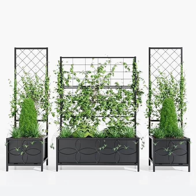 Zhongma Sturdy Raised Garden Bed with Trellis (15.75 x 35.43 x 48.8 in) for Vegetables Flower, Planter Box for Backyard Patio Balcony by GreenHaven Gardens
